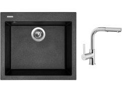 Set Sinks CUBE 560 Metalblack + baterie Sinks ENIGMA S chrom