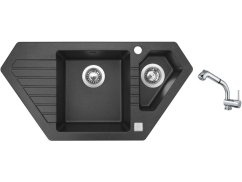 Set Sinks BRAVO 850.1 Granblack + baterie Sinks MIX 3 S Chrom Set Sinks BRAVO 850.1 Granblack + baterie Sinks MIX 3 S Chrom