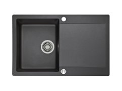 Granitový dřez Teka CLIVO 45 B-TQ 1B 1D Černá metalická