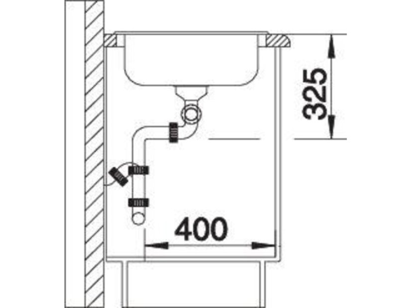 Nerezový dřez Blanco TIPO 8 S Nerez nákres1
