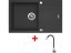 Sinks LINEA 780 XC Granblack + Elasta nerez/černá