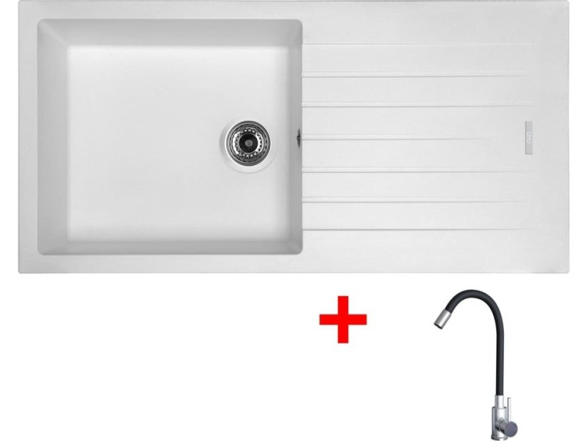 Set Sinks Perfecto 1000 Milk + Elasta nerez/čierná