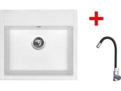 Sinks SOLO 560 Milk + Elasta nerez/čierná