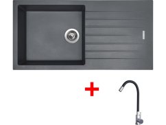 Set Sinks Perfecto 1000 Titanium + Elasta nerez/černá