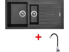 Set Sinks Perfecto 1000.1 Metalblack + Elasta nerez/černá