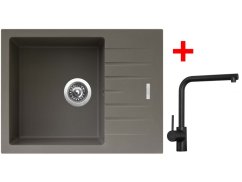 Sinks PERFECTO 650 Truffle + Elka čierná matná Sinks PERFECTO 650 Truffle + Elka čierná matná