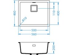 Granitový drez Alveus Quadrix 50 Biely