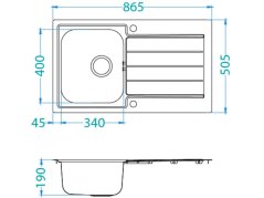 Nerezový drez Alveus Line 20 Maxim FS