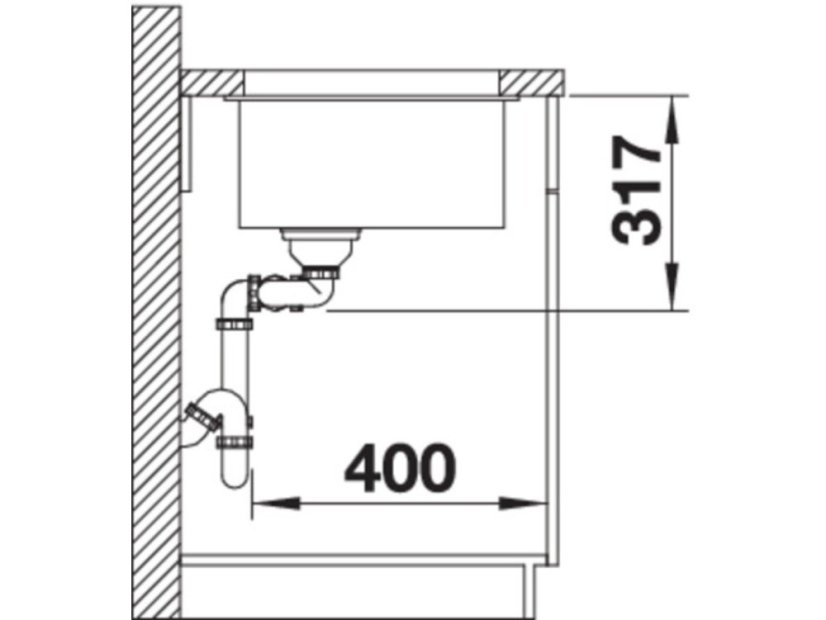 Granitový drez Blanco SUBLINE 430/270 U InFino sivá skala bez tiahla