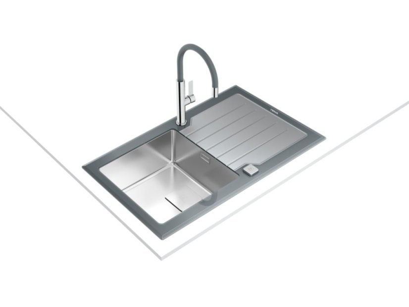 Kuchyňský dřez Teka Diamond RS15 1B 1D 86 Šedé sklo