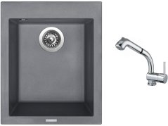 Set Sinks CUBE 410 Titanium + baterie Sinks MIX 3 S Chrom Set Sinks CUBE 410 Titanium + baterie Sinks MIX 3 S Chrom
