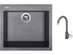 Set Sinks CUBE 560 Titanium + baterie Sinks MIX 35 Titanium Set Sinks CUBE 560 Titanium + baterie Sinks MIX 35 Titanium