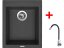 Set Sinks Cube 410 Pureblack + Elasta nerez/černá