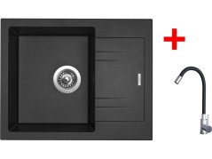 Sinks LINEA 600 Metalblack + Elasta nerez/černá