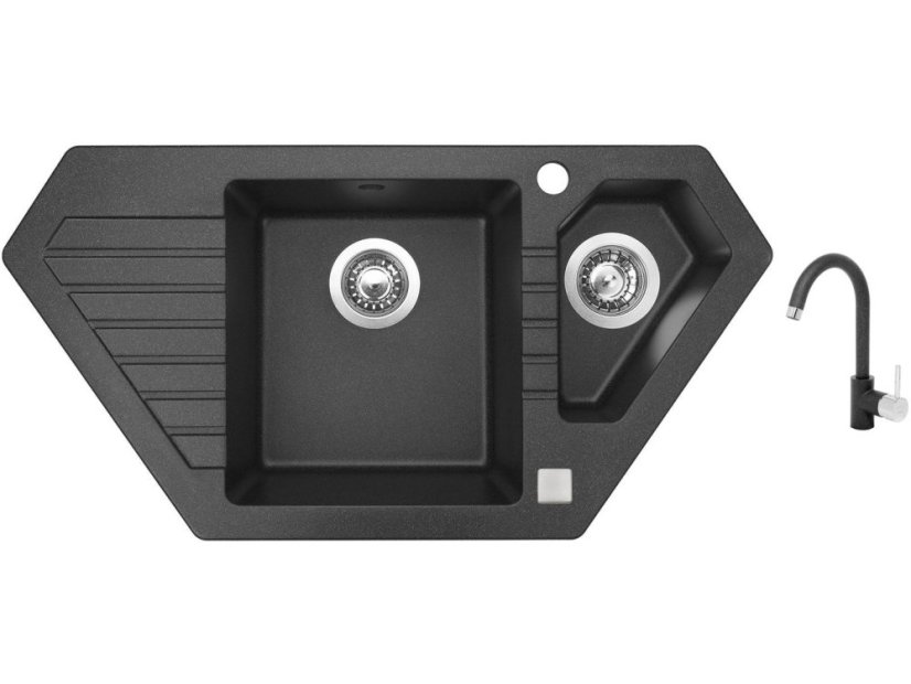 Set Sinks BRAVO 850.1 Granblack + baterie Sinks MIX 35 Granblack