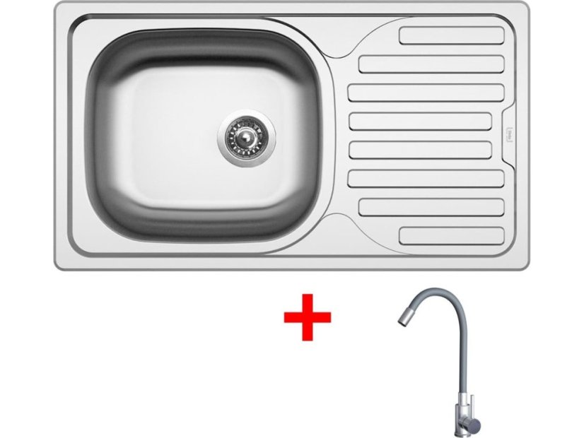 Sinks CLASSIC 760 + ELASTA nerez/sivá