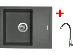 Sinks LINEA 600 Titanium + Elasta nerez/černá