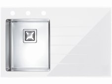 Dřez se sklem Alveus Crystalix 10 L bílá