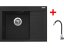 Sinks RIM 650 L Metalblack + Elasta nerez/čierná