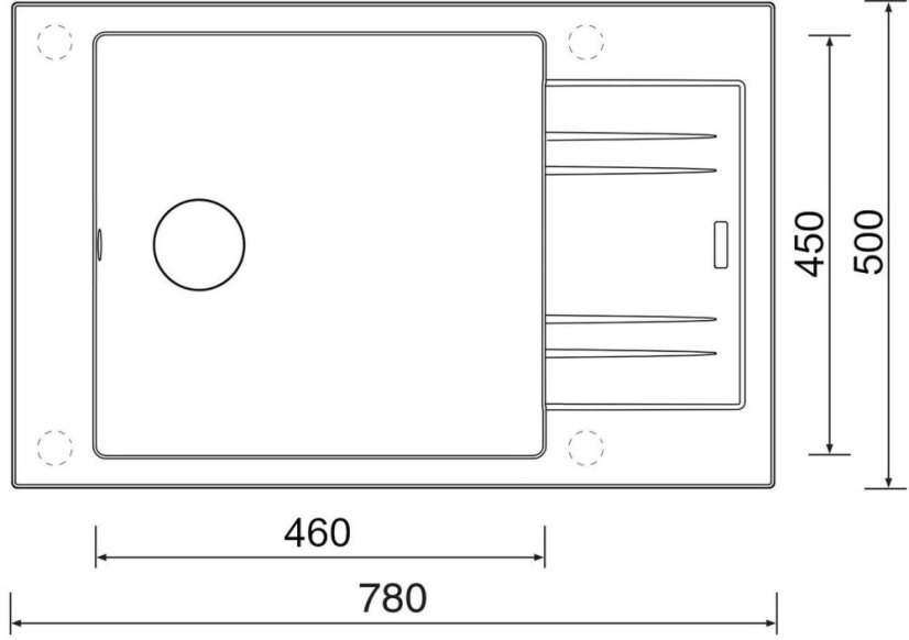 Granitový drez Sinks VARIO 780 Titanium