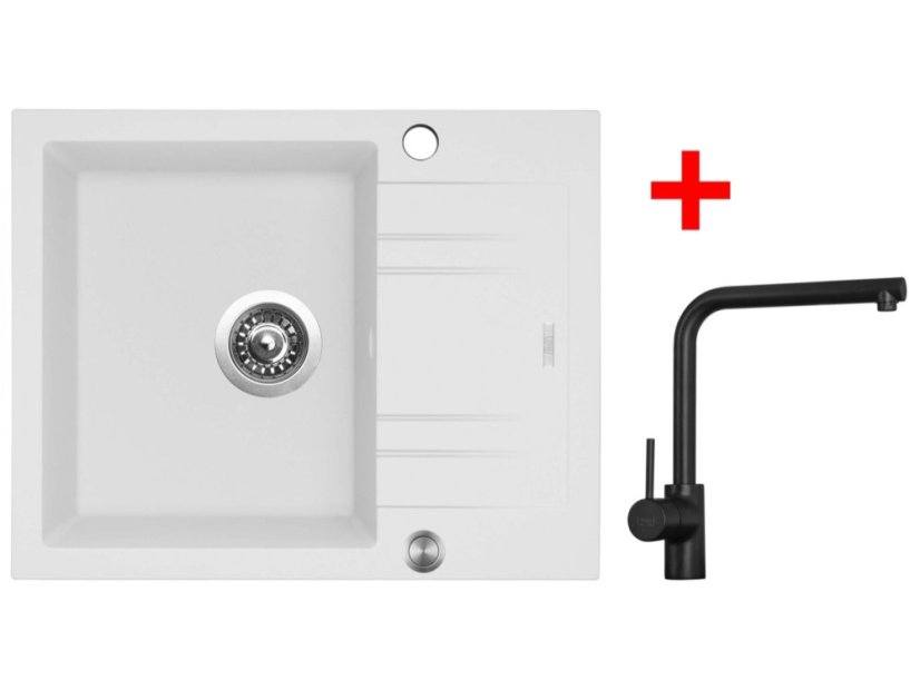 Set Sinks Linea 600 XC Milk + Elka černá matná