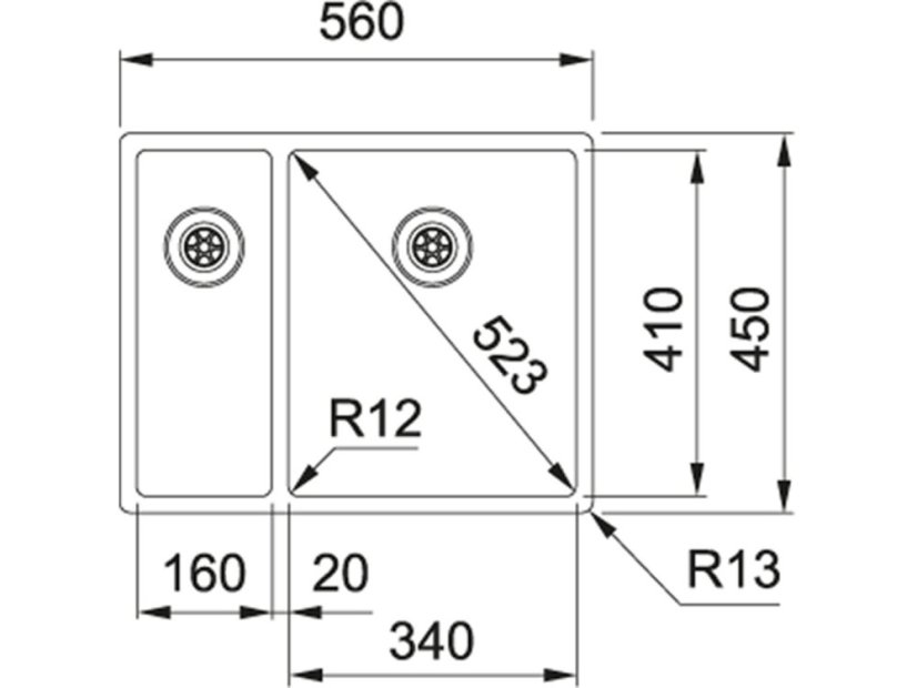 Nerezový dřez Franke BXX 260/160-34-16/7