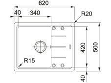 Granitový dřez Franke BFG 611-62 Šedá břidlice