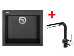 Set Sinks Cube 560 Nanoblack+Mix 3 P Nanoblack