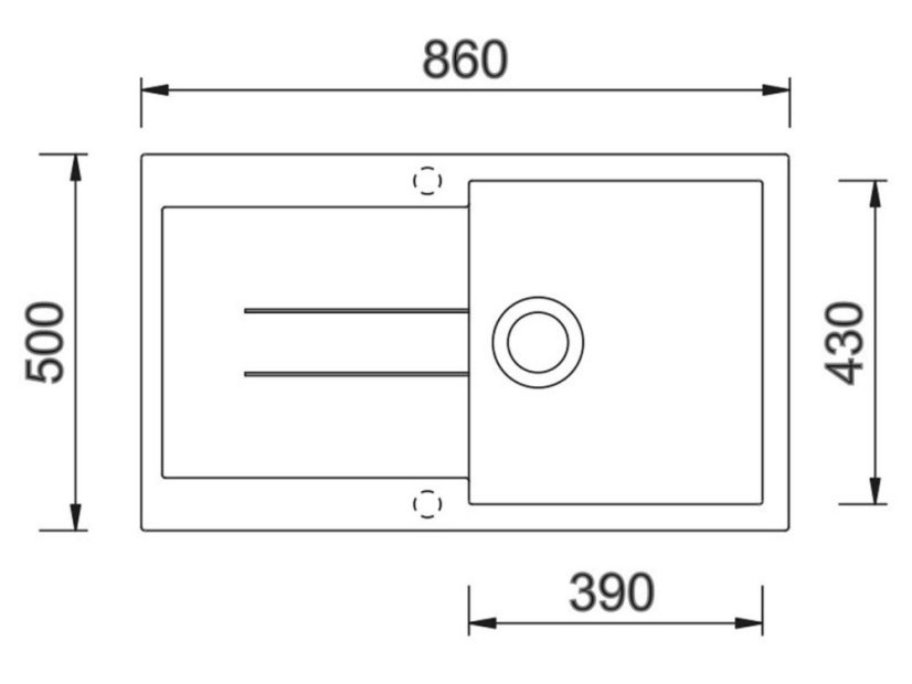 Granitový drez Sinks AMANDA 860 Nanogrey
