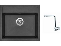 Set Sinks SOLO 560 Metalblack + baterie Sinks MIX 3 chrom