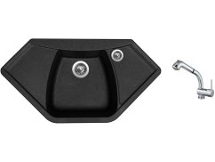 Set Sinks NAIKY 980 Granblack + baterie Sinks MIX 3 S Chrom Set Sinks NAIKY 980 Granblack + baterie Sinks MIX 3 S Chrom