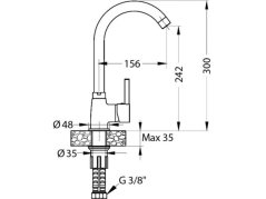 Dřezová baterie Alveus Karina chrom F