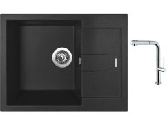 Set Sinks AMANDA 650 Metalblack + batéria Sinks SLIM S2 kartáčovaná