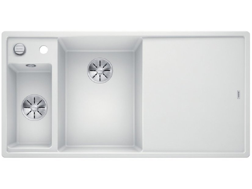 Granitový drez Blanco AXIA III 6 S InFino biela sklen.kráj.doska drez vľavo s exc.