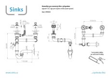 Dvojsifón 1 1/2" pre nerez. drezy s úsporou miesta