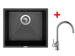 Set Sinks Frame 457 Metalblack + Vitalia