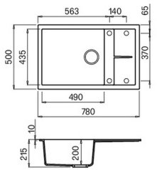 Granitový dřez Elleci Unico 310 Bianco G68