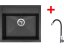 Sinks SOLO 560 Granblack + Elasta nerez/čierná