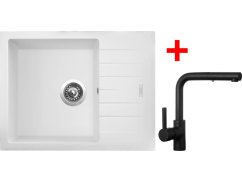 Sinks PERFECTO 650 Milk + ENIGMA S Černá matná