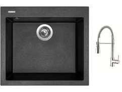 Set Sinks CUBE 560 Metalblack + baterie Sinks MIX 35 PROF S chrom