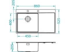Nerezový drez Alveus PURE 50 UP pravý