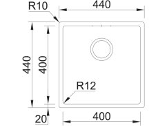 Nerezový dřez Sinks BOX 440 RO 1,0mm