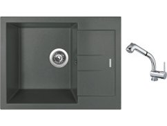 Set Sinks AMANDA 650 Titanium + baterie Sinks MIX 3 S Chrom Set Sinks AMANDA 650 Titanium + baterie Sinks MIX 3 S Chrom