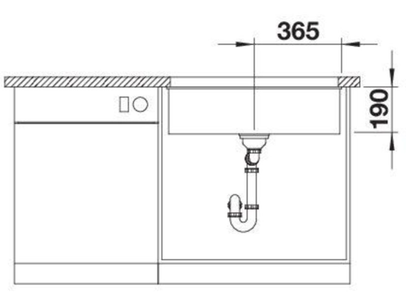 Granitový drez Blanco Rotan 700 U čierna, bez tiahla