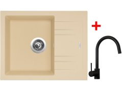 Sinks LINEA 600 Sahara + Vitalia černá matná Sinks LINEA 600 Sahara + Vitalia černá matná