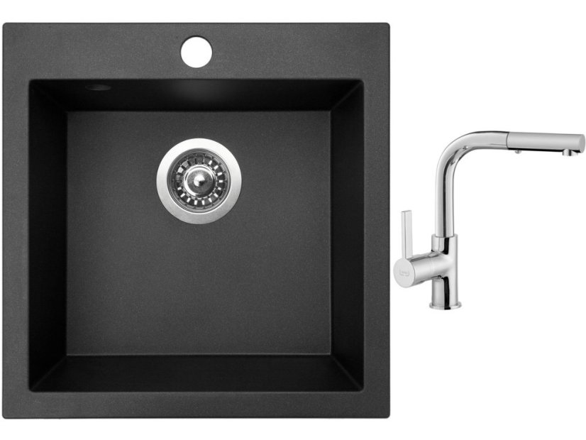 Set Sinks VIVA 455 Metalblack + baterie Sinks ENIGMA S chrom