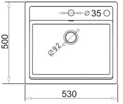 Granitový drez Pyramis Camea 53x50 1B Čierna