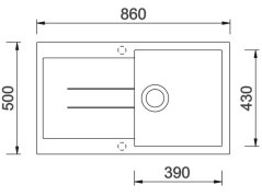 Set Sinks AMANDA 860 Metalblack + baterie Sinks MIX 35 Metalblack