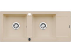 Granitový drez Pyramis Mido 116 x 50 2B 1D Béžová