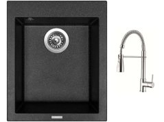 Set Sinks CUBE 410 Granblack + baterie Sinks MIX 35 PROF S chrom